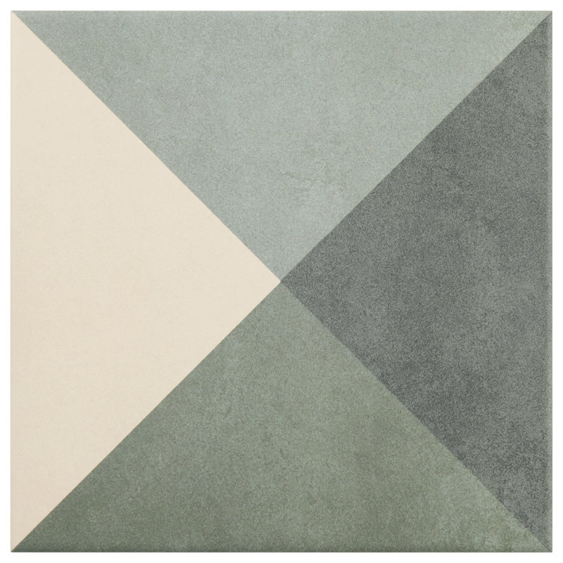 Geode 7.87 In. X 7.87 In. Matte Porcelain Floor And Wall Tile (10.76 Sq. Ft. / Case), Cement Deco Meadow Green