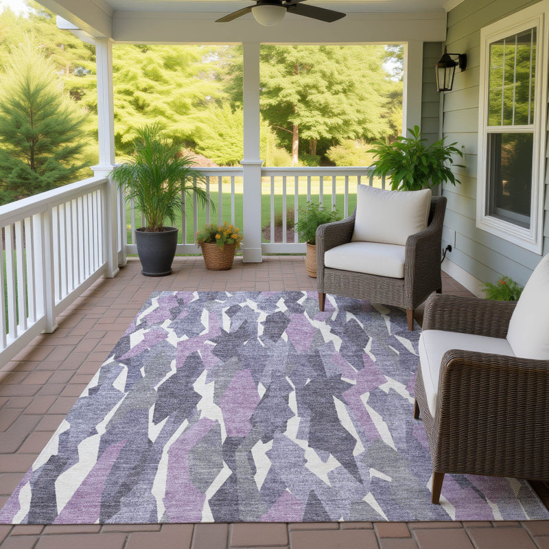 Machine Washable Indoor/Outdoor Bricen ACN2329 Stripes Rug, Rectangle 2'6" x 3'10"