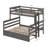 Wood Twin XL Over Queen Bunk Bed With Trundle, Ladder & Safety Guardrail, Can Be Separated Into 3 Beds-1472100834