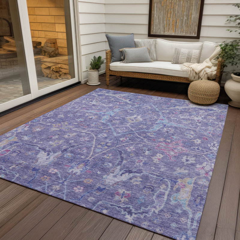 Machine Washable Indoor/Outdoor Kaczor ACN2232 Global Rug, Rectangle 3' x 5'