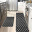 Tapis gris et tapis de flanelle antidérapants 2 pièces Grey Cross Plus pour la cuisine et le bureau