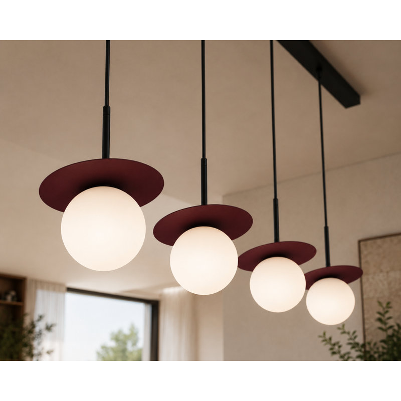 - Light Pendant, Black/Wine, 120cm H x 95cm W