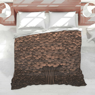Bronze Floral Tree Comforter
