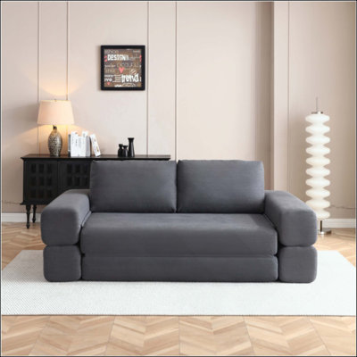 Boneless Convertible Sofa Bed,3 In 1 Folding Floor Couch Corduroy Fold Out Couch Bed Futon Sleeper Mattress With Pillows,Boneless Sofa Comfy Lounge Loveseat For Living Room, Bedroom