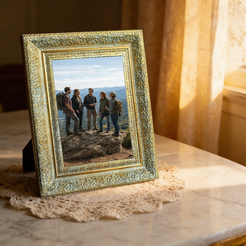 Sophisticated Picture Frame with Lightweight PS Frame, Antique Gold, 1, 8" W x 10" H