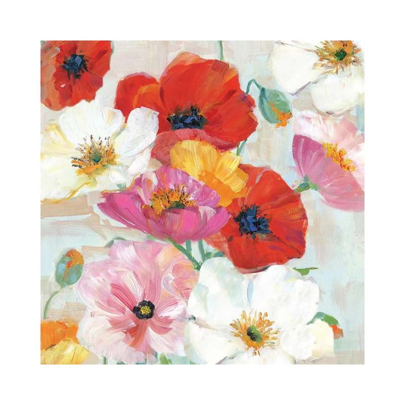 «Confetti Flowers I» par Sally Swatland - reproduction d'art, Aucun mat, Toile tendue, H 12 po x l 12 po x P 0,75 po