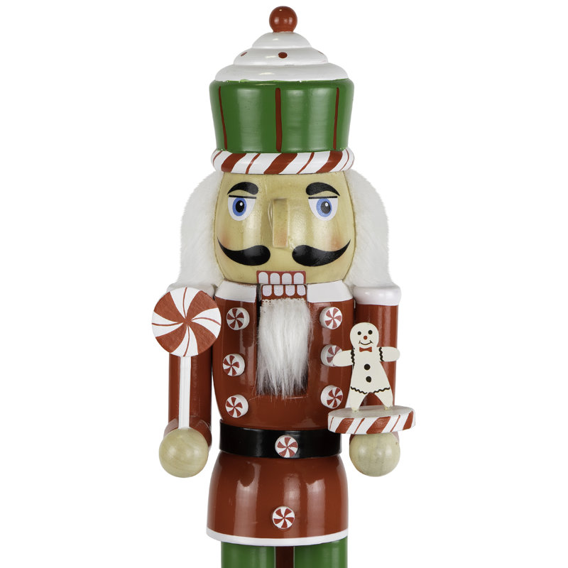 Peppermint Candy Nutcracker Christmas Figure - 15" - Red And Green