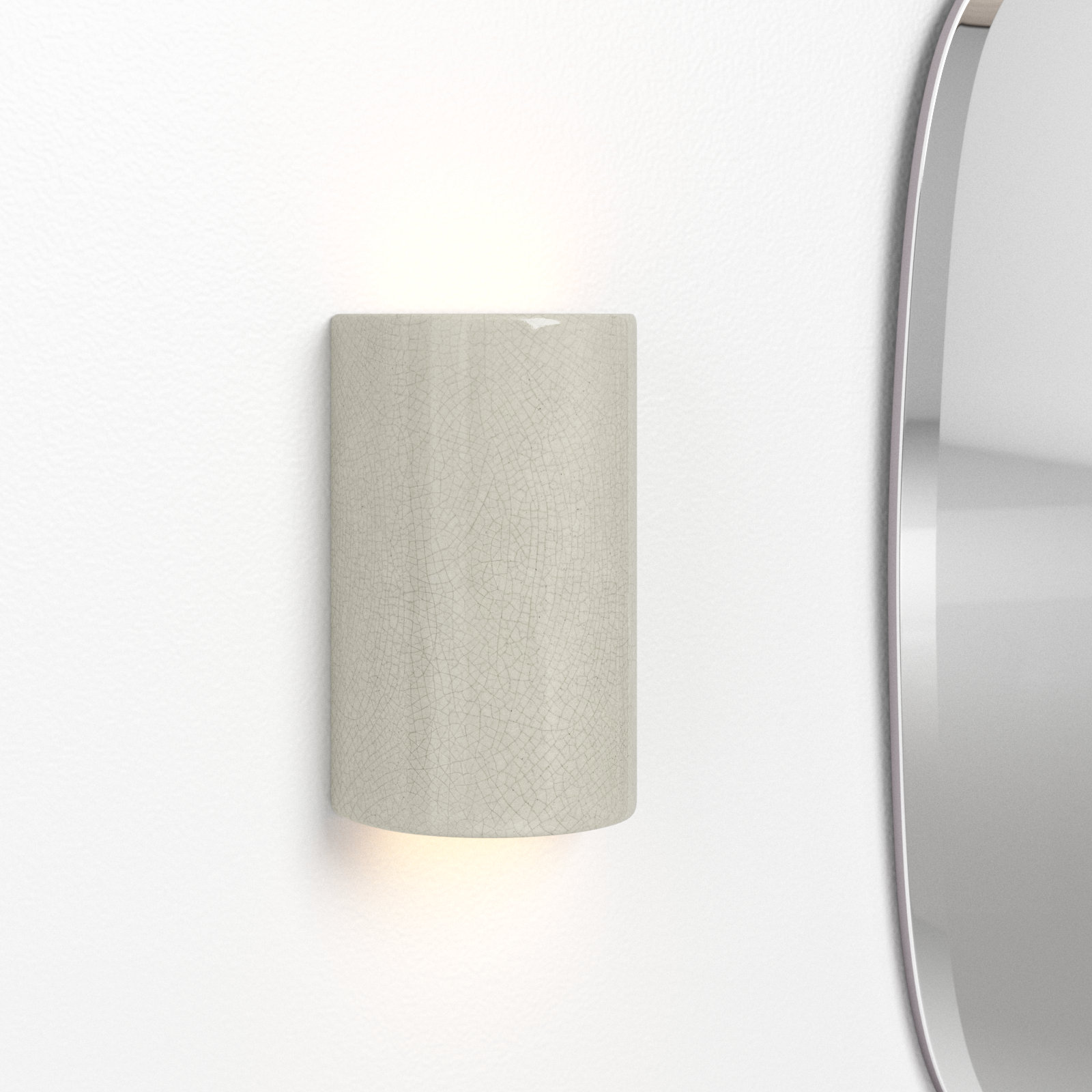 Pacursa Ceramic Dimmable Flush Mounted Sconce, 9.5" H x 5.75" W x 4.5" D, Adobe, Incandescent (Not included)