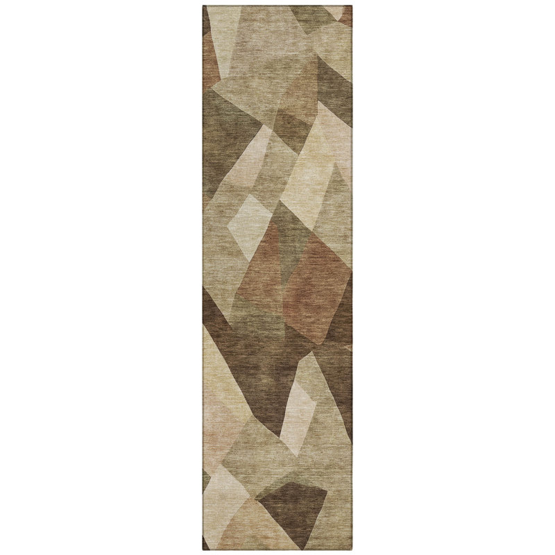 Machine Washable Indoor/Outdoor Karr ACN2374 Abstract Rug, Runner 2'3" x 7'6"