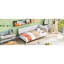 Lit de jour simple en bois / blanc - Design classique pour le confort de la chambre à coucher et le lit à accoudoirs-502315627-502315621