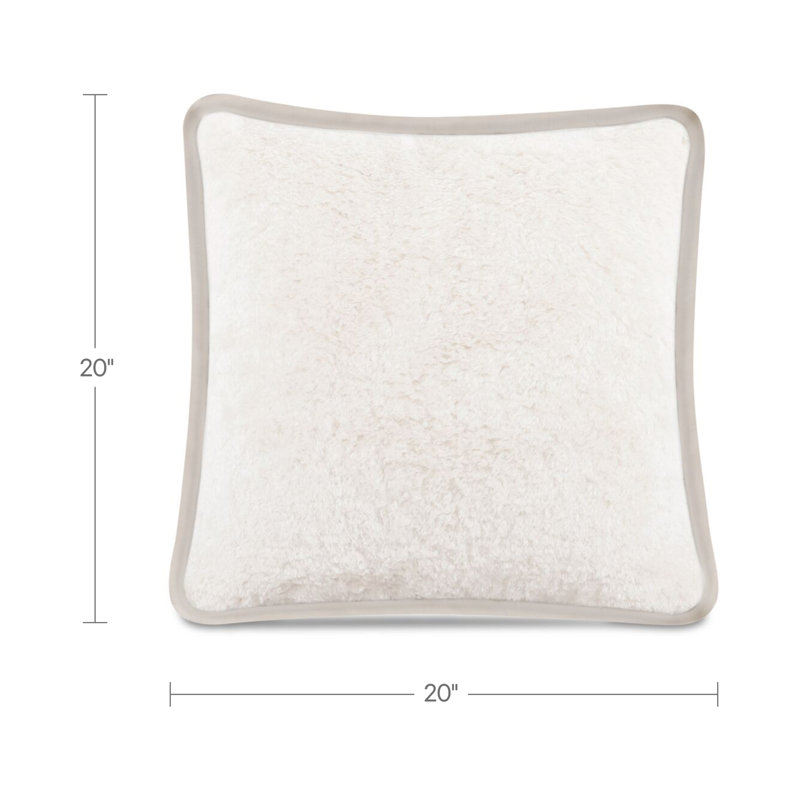 Carr 20po coussin de fausse fourrure crème