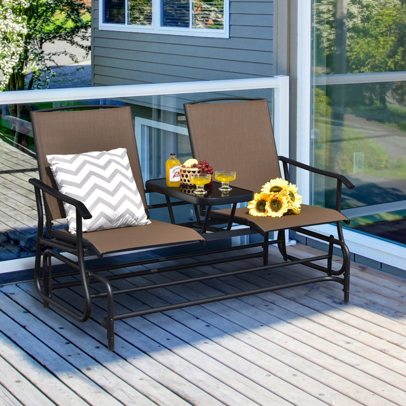 Banc oscillant pour 2 personnes Auyeung, Brun