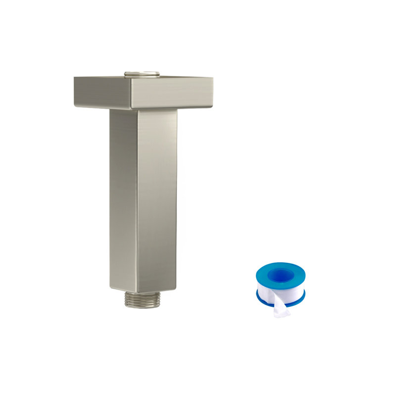 Bras de douche de plafond de 3 po avec bride (sans pomme de douche), Nickel brossé