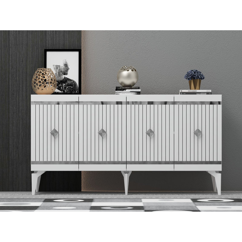 Console, Blanc / argenté