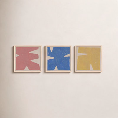 Cecily " Sculpted Pastel " Wall Art Set
