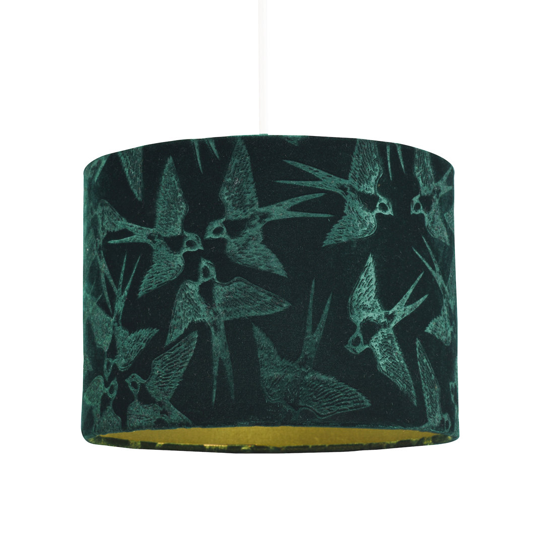18cm H Velvet Drum Lamp Shade ( Screw On )