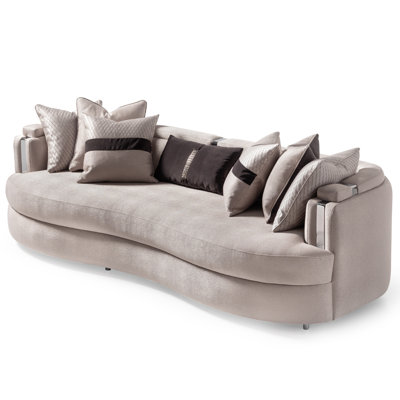  Carmela Mansion Jacquard Sofa - Zinc