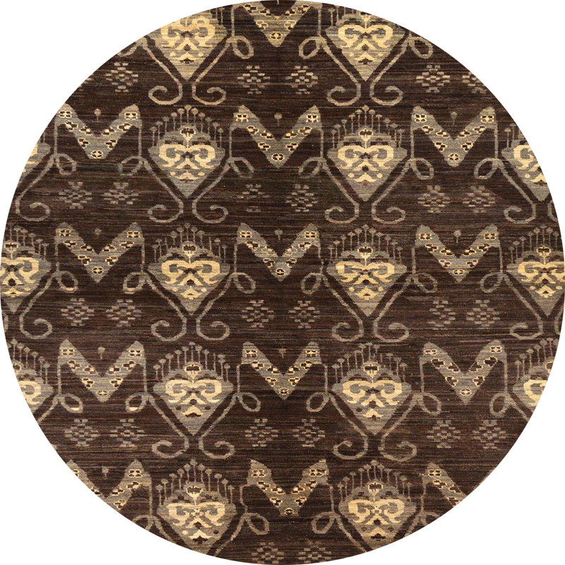 Tapis décoratif multicolore à motif abstrait, Rond 7 pi