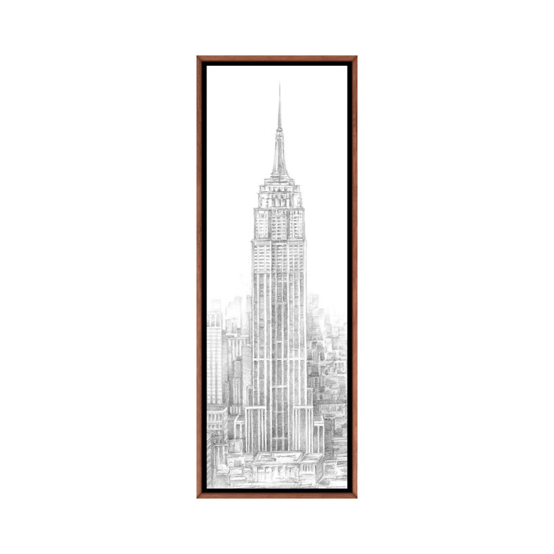 « Aerial City View II » par Ethan Harper-impression de dessin panoramique, H 48 po x l 16 po x P 1,5 po