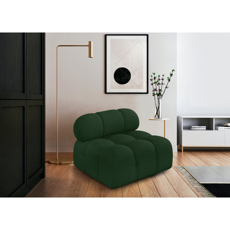 Ames 34 de large, Tissu bouclé vert