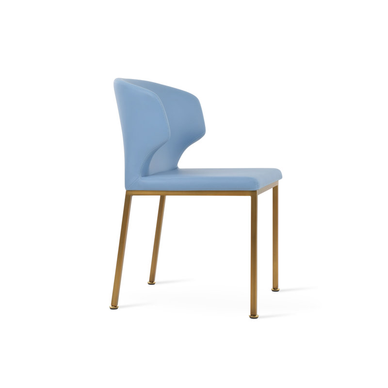 Chaise d'appoint Amed, Laiton, Bleu