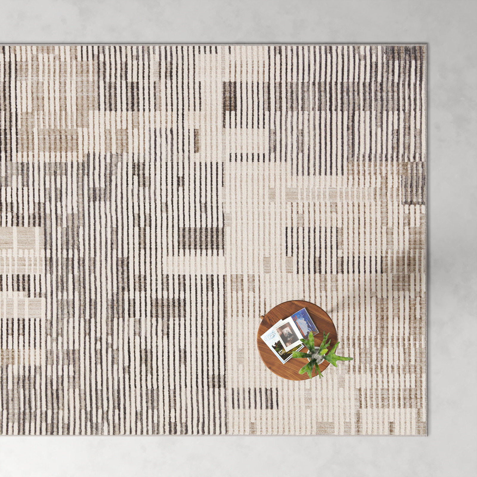 Erwin Gray Cream Taupe Rug, Rectangle 5'3" x 8'