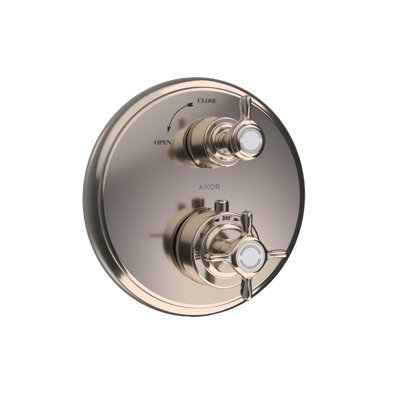 AXOR Montreux Thermostatic Trim with Volume Control- Cross-Handle in Chrome