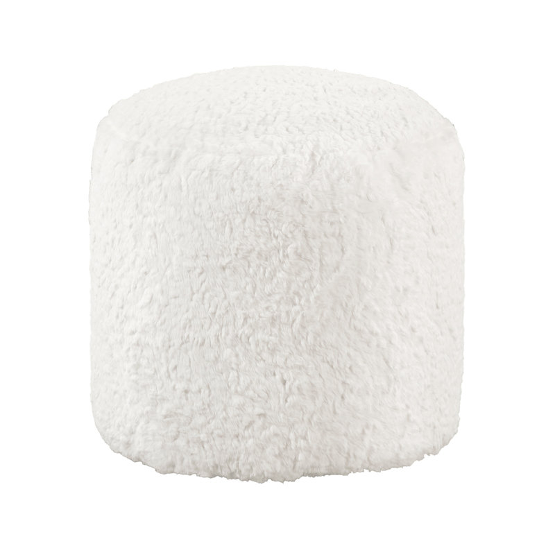 Faux Fur Sitting Pouf With Non-Slip Base, 300Lbs Weight Capacity, 16"X17", Design Feature Bean Bag Chair Pouf, Bottom, Limit, Fully Assembled
