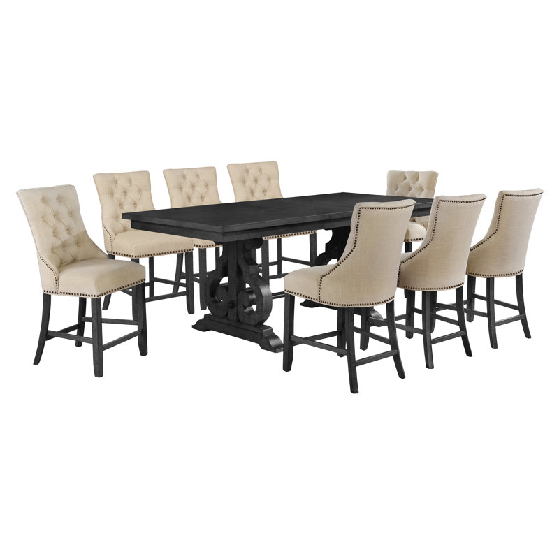 Mccarter - Person Extendable Trestle Dining Set, Beige, 9