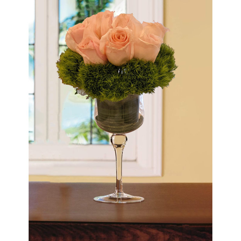 Handmade Glass Table Vase, 15.5" H x 7" W x 7" D