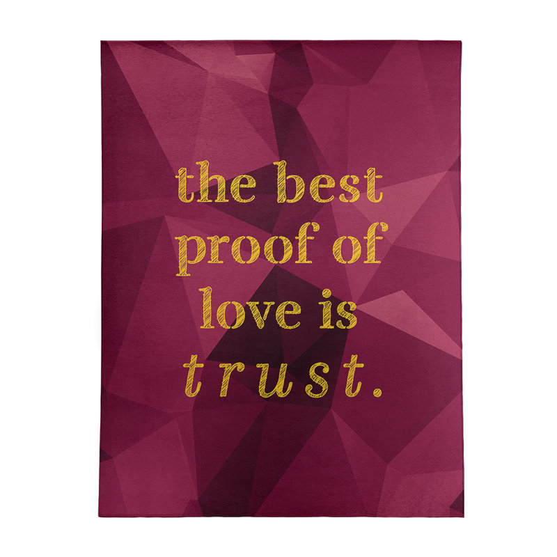 Tapis en simili-gemme love & trust quote, Rectangle 5 pi x 7 pi