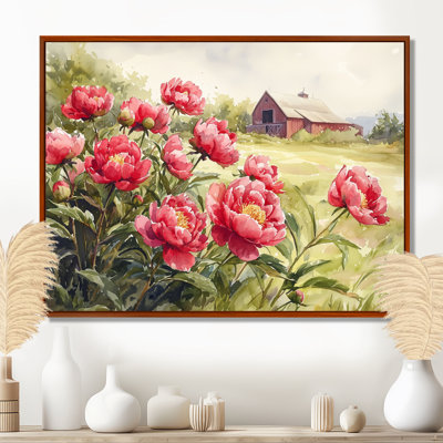 Pivoines Doroteo dans la brise de basse-cour - décor d'art mural pivoines