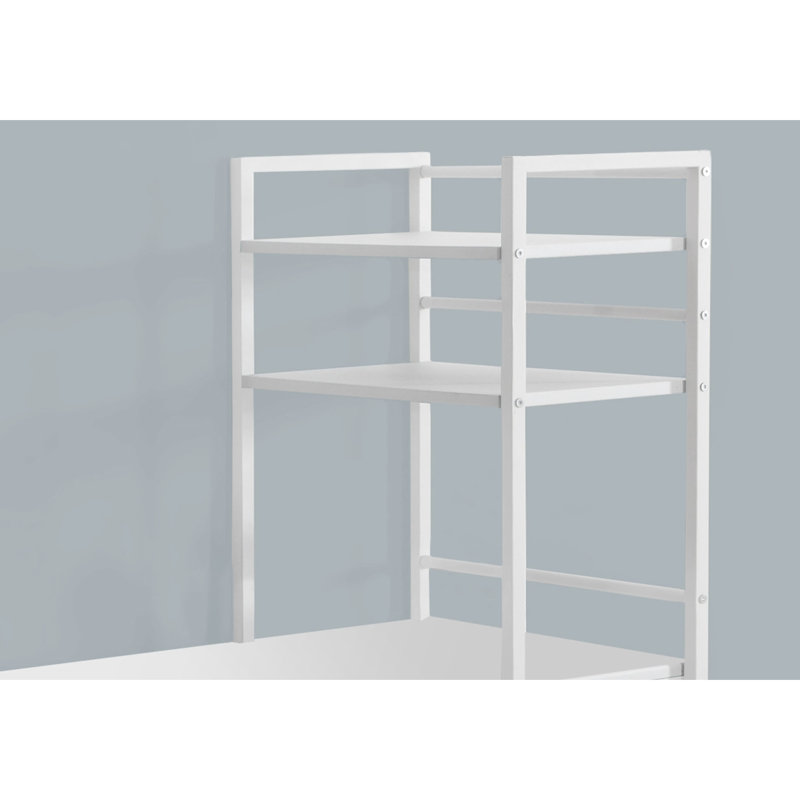 Bureau d'ordinateur contemporain de 122 cm (48 po) de long - Stratifié blanc, équipement de rangement pour bureau à domicile