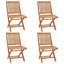 Chaise de patio pliante en teck avec coussin-1570454959