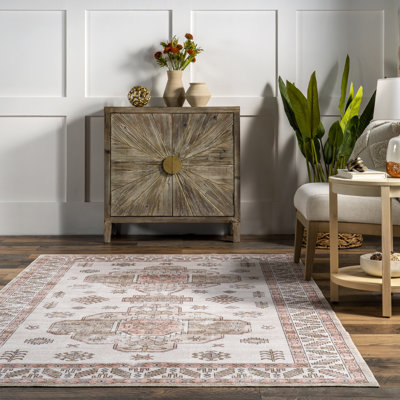  Norma SpinClean Machine Washable Traditional Medallion Area Rug