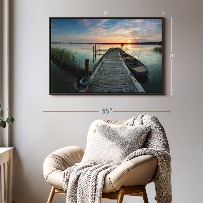Pêche sur toile, H 21 po x l 31 po