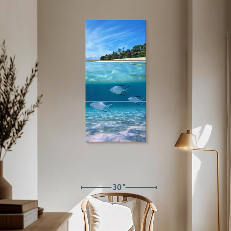 Poisson palometa sous l'eau, H 62 po x l 30 po