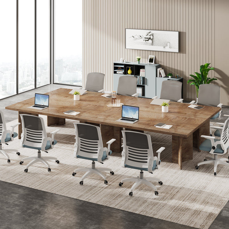 160 cm Rectangle Conference Table, Light Oak Brown