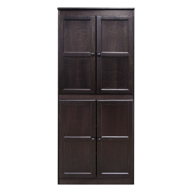 Armoire de rangement en bois Kesterson, 72 pouces avec 5 tablettes, Espresso