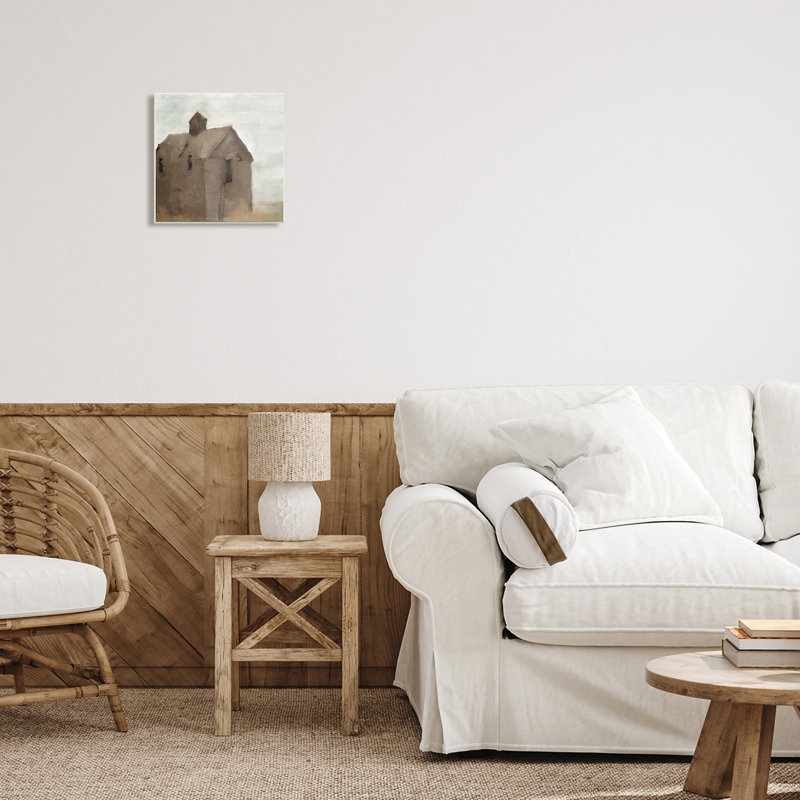 Rustic Painterly Brown Barn Farmland - Peinture, Plaque murale, H 12 po x l 12 po x P 0,5 po
