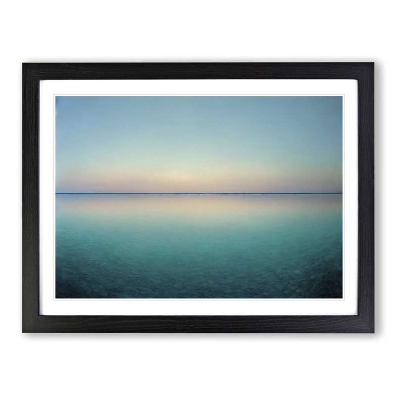 Serene Lake - Single Picture Frame Painting, 46cm H x 64cm W x 2cm D, Black