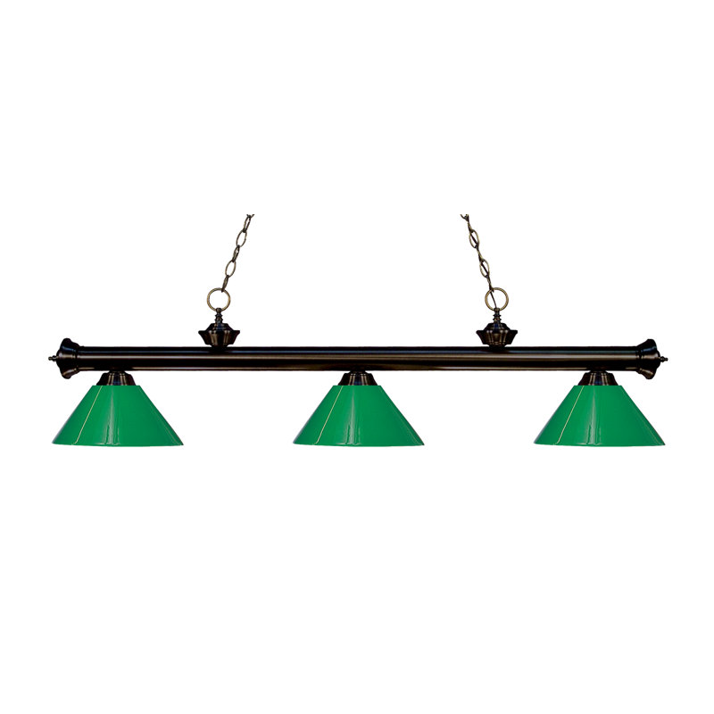 Chevelle 3 - Light Pendant, Green, Bronze, No