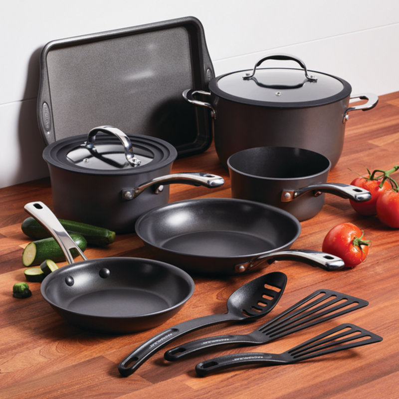 Rachael Ray Cook + Create Hard Anodized Nonstick Cookware Set, 11-Piece