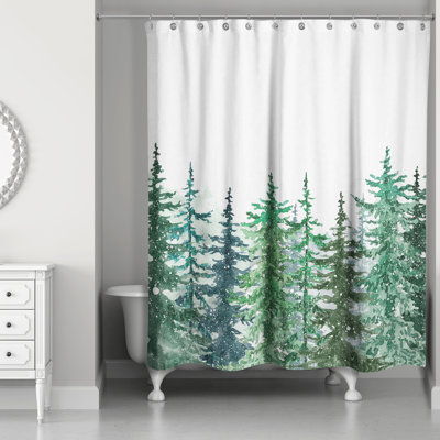 Rideau de douche simple en polyester Dejan