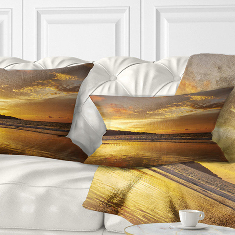 Coussin Amazing Beach with Beautiful Breaking Waves, 12 po x 20 po, Rectangle