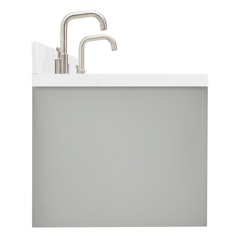 Macolm 72.25'' W Double Vanity, Gray, Brushed Nickel, 60"