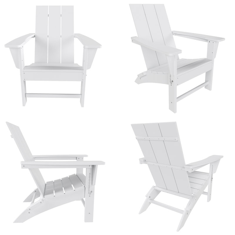 Joubert Foldable Outdoor Adirondack Set, White