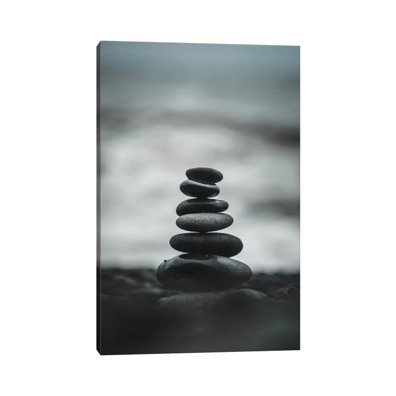 «Black Sand Beach, Islande» par Pixy, peinture sur toile tendue, H 26 po x l 18 po x 1,5 po