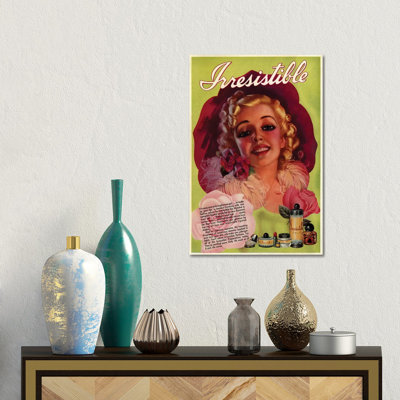 1930s Irresistible Perfume Advert 1 Piece Wrapped Canvas Wall Art