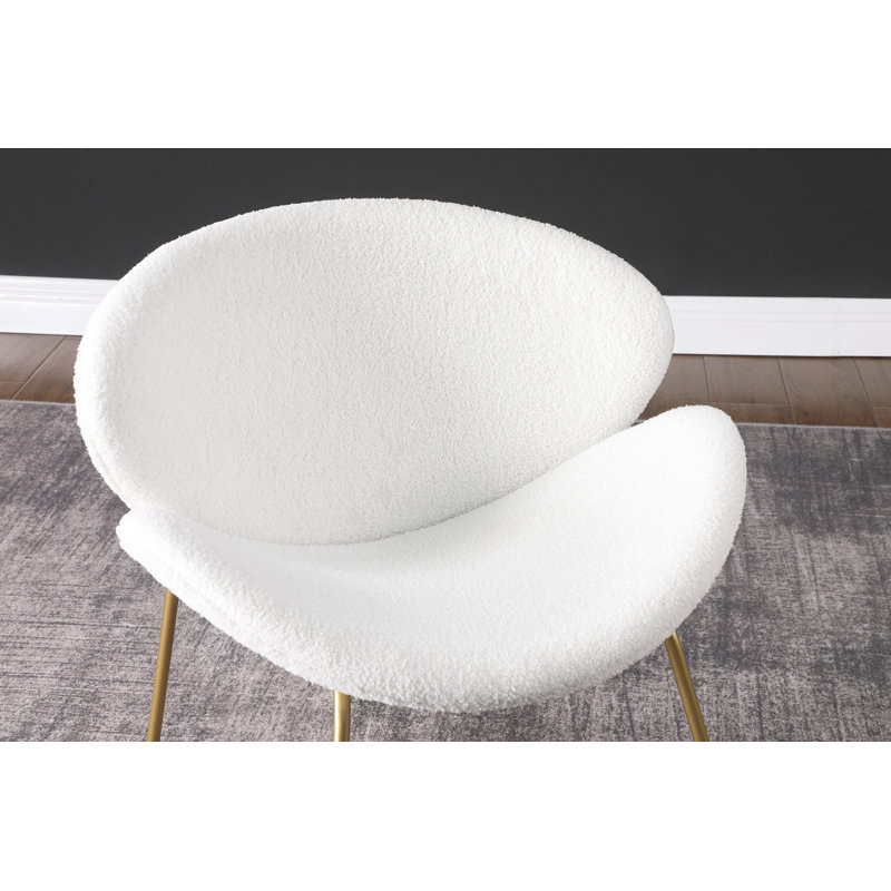 Kuhlman Velvet Side Chair Dining Chair, White